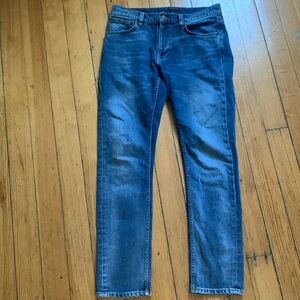 Nudie Men's Blue Lean Dean Slim Tapered Fit Jeans Size 32x32 gently worn